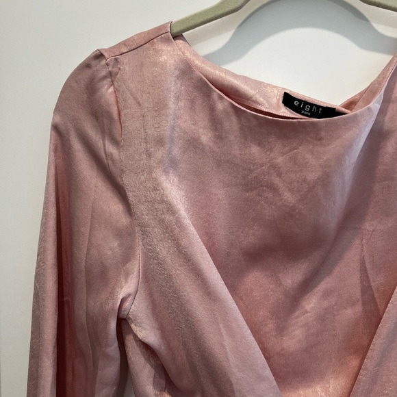 Eight Paris Pink Long Sleeve Blouse Size Medium - Picture 10 of 12